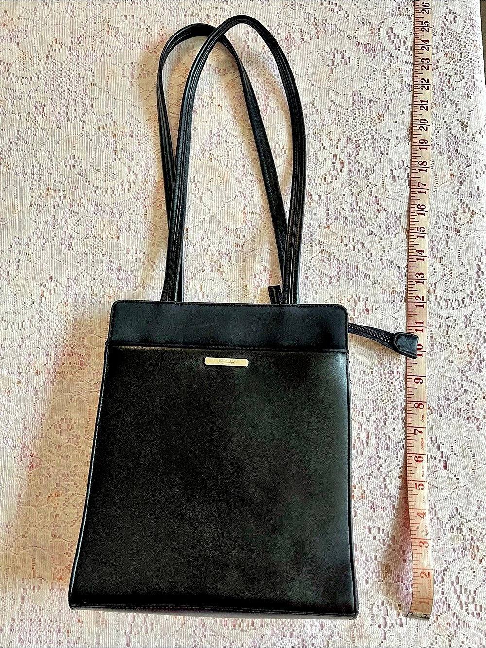Vtg Nine West Structured Black Tote Bag